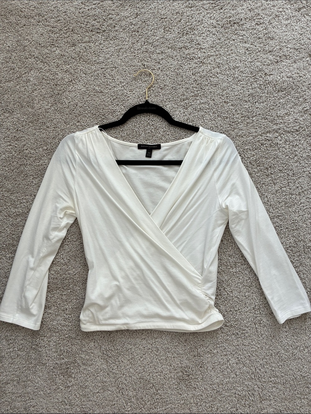 Banana Republic Wrap-Front 3/4 Sleeve Top